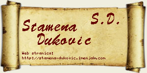 Stamena Duković vizit kartica